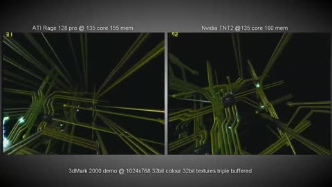 ATi Rage 128 Pro OC vs Nvidia TNT2 3DMark2000 Benchmark (Reupload)