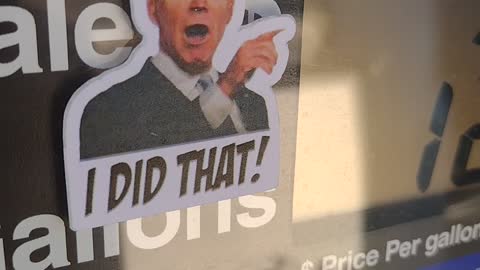 Biden stickers appearing on gas pumps