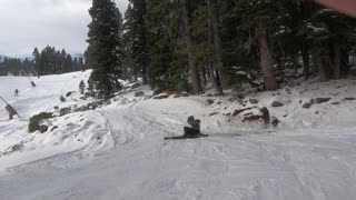 Skier Has a Rough and Icy Landing