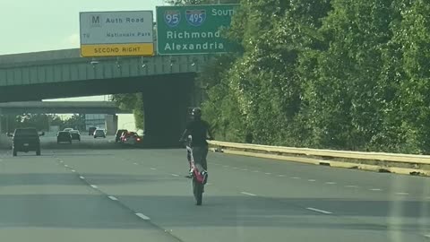 Motorist Performs a Very Long Highway Wheelie