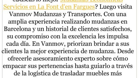 Consigue los mejores Mudanzas nacionales Servicios en La Font d'en Fargues