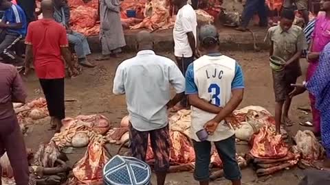 Meat market on africa