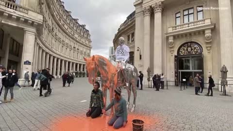 BMW Painted by Warhol Covered in Flour by Climate Activists