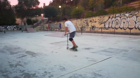 Graffiti walls scooter flip fail