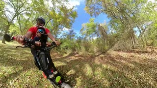 Electric Scooter Adventure in the Yard With My Grandson