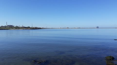 Wonderful sea view on the rock seagulls sounds