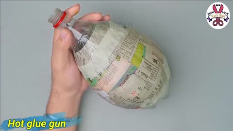 Flower vase making with hot glue ll plastic bottle flower vase