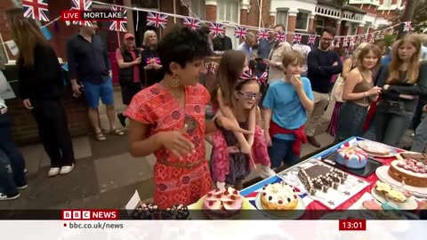 Coronation street parties take place across UK