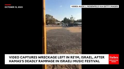 Video Captures Wreckage Left In Re'im, Israel, After Hamas' Deadly Rampage In Israeli Music Festival