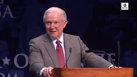 Jeff Sessions speaks at high school leadership summit as 'Lock Her Up' is chanted