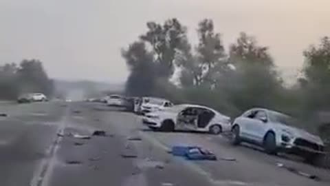 A road in southern Israel. Hamas was... Just drove around and wiped everyone out.