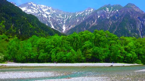 Relax Nature "Fresh green Kamikochi Azusa River and Hotaka mountain range" Relaxation