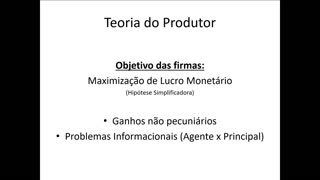 Microeconomia 063 Teoria do Produtor Lucro Continuação