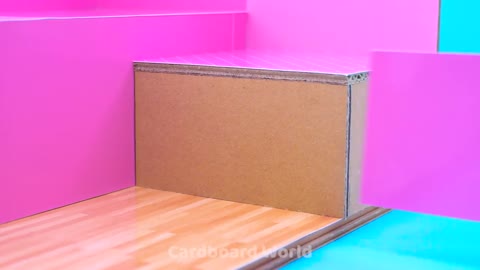 EASY How To Make Cutest Pink Bunny House with Bunk Bed from Cardboard DIY Miniature Housep2