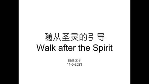 Walk After the Spirit with Pastor Daniel Tsai in Mandarin 11052023