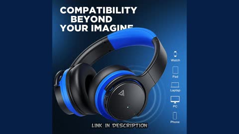 PurelySound E7 Active Noise Cancelling Headphones, Wireless Over Ear buds Bluetooth