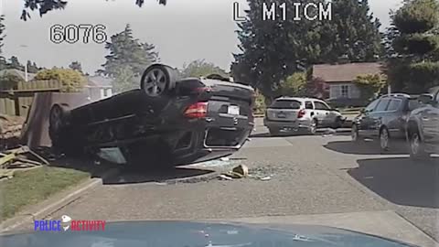 Seattle Police Chase Of Stolen Car Ends in Dramatic Crash-