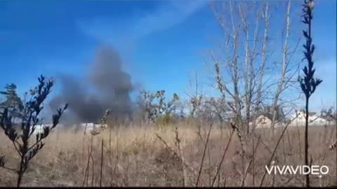 Ukrainian video of the result of Russian artillery fire