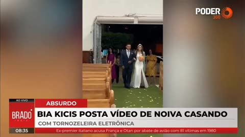 BIA KICIS POSTA VÍDEO DE NOIVA CASANDO COM TORNOZELEIRA ELETRÔNICA