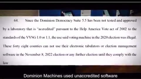 Lack of Certification on voting machines in 2020.