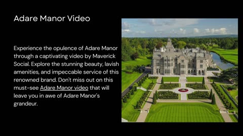 Adare Manor Video