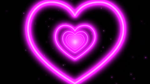 124. Neon Lights Love Heart Tunnel Background💖Pink Heart Background