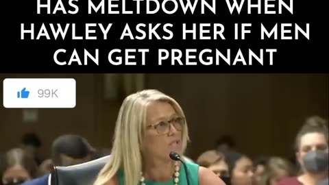 Far Left Professor Has Meltdown When Hawley Asks Her if Men Can Get Pregnant