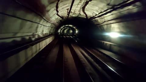 Barcelona metro surfing the broad gauge train