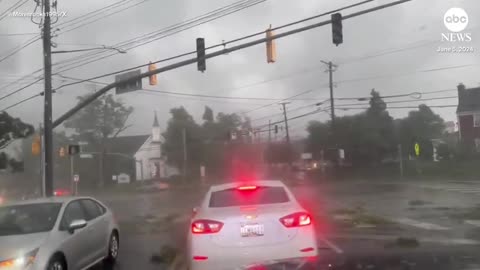 Strong winds send debris and sparks flying amid tornado warning in Maryland ABC News