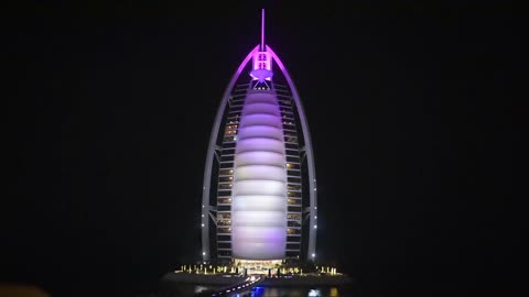 Burj Al Arab Jumeirah - Lightshow 1234 dubi