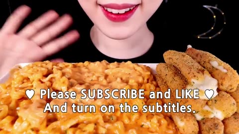 ASMR CHEESY CARBO FIRE NOODLE, MOZZARELLA CHEESE STICKS