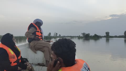 Thrilling River Speedboat Ride Amidst Nature's Fury: Navigating Floodwaters with Power and Precision