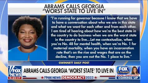 Georgia Democrat Gubernatorial Candidate Says Georgia the Worst Place to Live