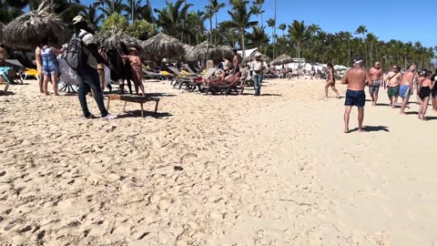 🇩🇴 Punta Cana beach swim day beach walk 1080P🏊