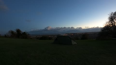 Timelapse of the Pitched Snugpak Scorpian 3. Overlooking Portsmouth. 21st Nov 2022