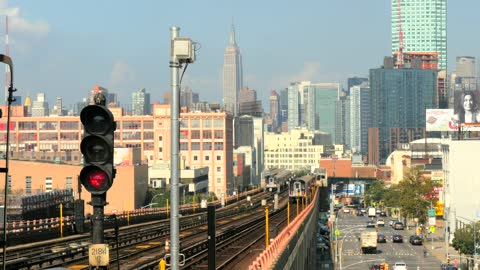 New York train leaving the station