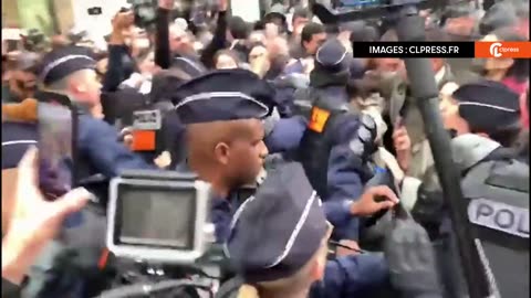 French police clash with attendees of Pro Palestine march