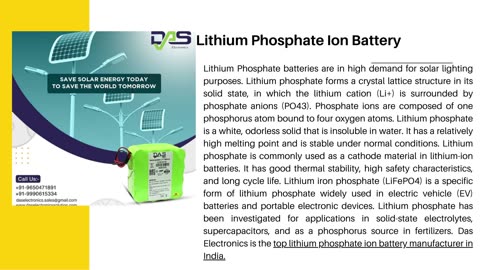 Some Important Points About The Top Lithium Phosphate Ion Battery Manufacturers in India