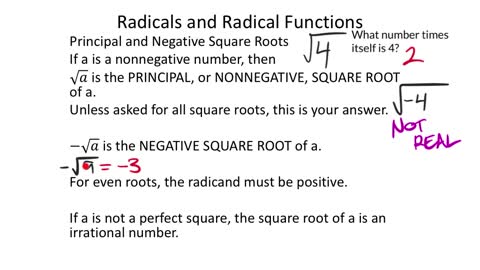 Radical Expressions and Functions (MATH 1010 Unit 6 Lesson 2)