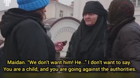 A couple of Ukrainian Babushkas protecting the Orthodox Church were asked about Putin