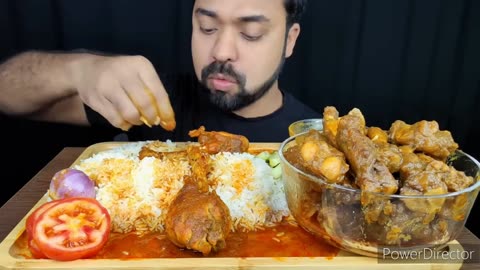 SPICY MUTTON PAYA CURRY, CHICKEN LEG PIECE CURRY, GRAVY, SALAD, RICE ASMR MUKBANG EATING SHOW ||