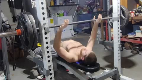 245 x 5 bench insane grind at 168