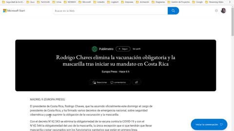 Presidente de Costa Rica elimina la vacunación obligatoria.