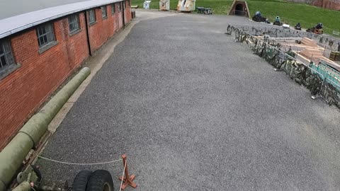 Drone footage of Guns inside Fort Nelson. 18th Oct 2022