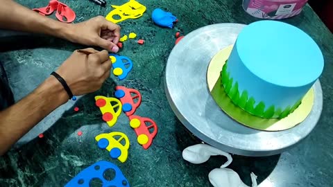 Birthday Car Cake Topper _ Fondant Car Cake _ Racing Car Cake _ Tutorial By Satyamcakes