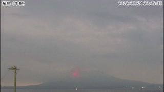 Surveillance video shows Japan's Sakurajima volcano erupting