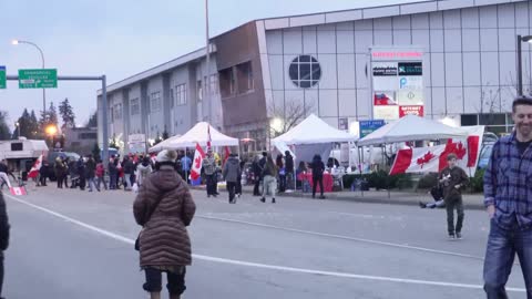 Freedom Convoy Blockade in Surrey BC - RCMP Border Closure