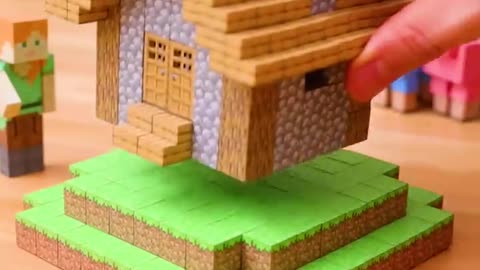 Minecraft house / Magnetic papercraft