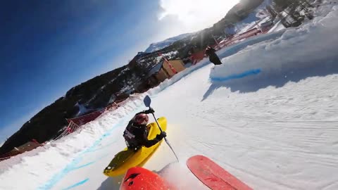 Go Pro Chaotic Kayak Racing on Snow