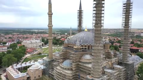 The main dome restoration works in the Selimiye Mosque have been completed